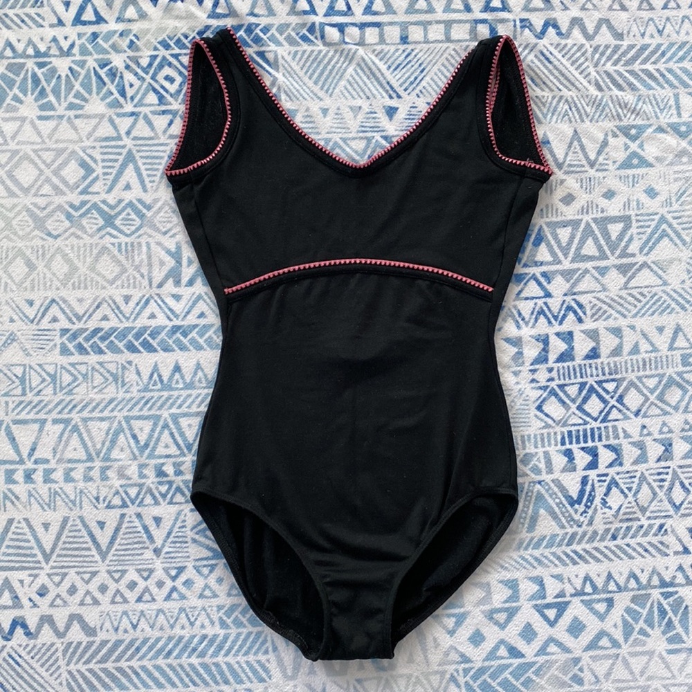 Danskin Black Scoop Back Leotard - Picture 2 of 6